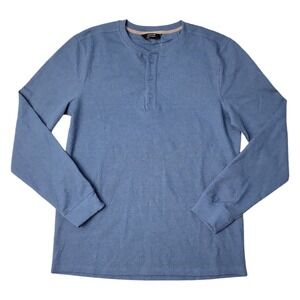 NWT Member's Mark Men's Waffle Knit Soft Thermal Henley Singing the Blues Medium
